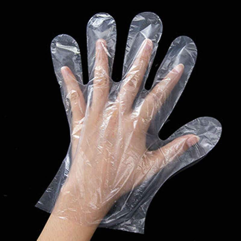 0670 Plastic Transparent Disposable Clear Gloves (White) (100Pc) - SkyShopy 0670 Plastic Transparent Disposable Clear Gloves (White) (100Pc) - SkyShopy